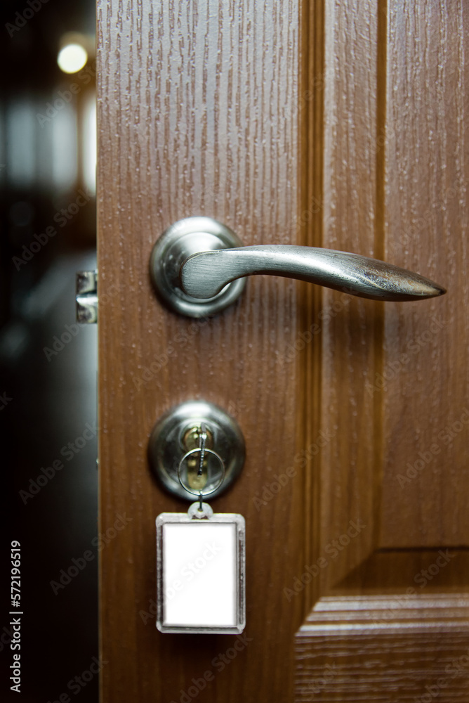 open door with lock, hotel room or apartment doorway with open door open door with lock, hotel room or apartment doorway with open door