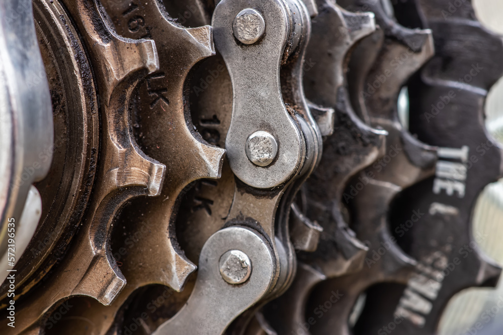 Dirty bicycle drivetrain. Gravel Bike Transmission in Mud. Dirty bicycle drivetrain. Gravel Bike Transmission in Mud.