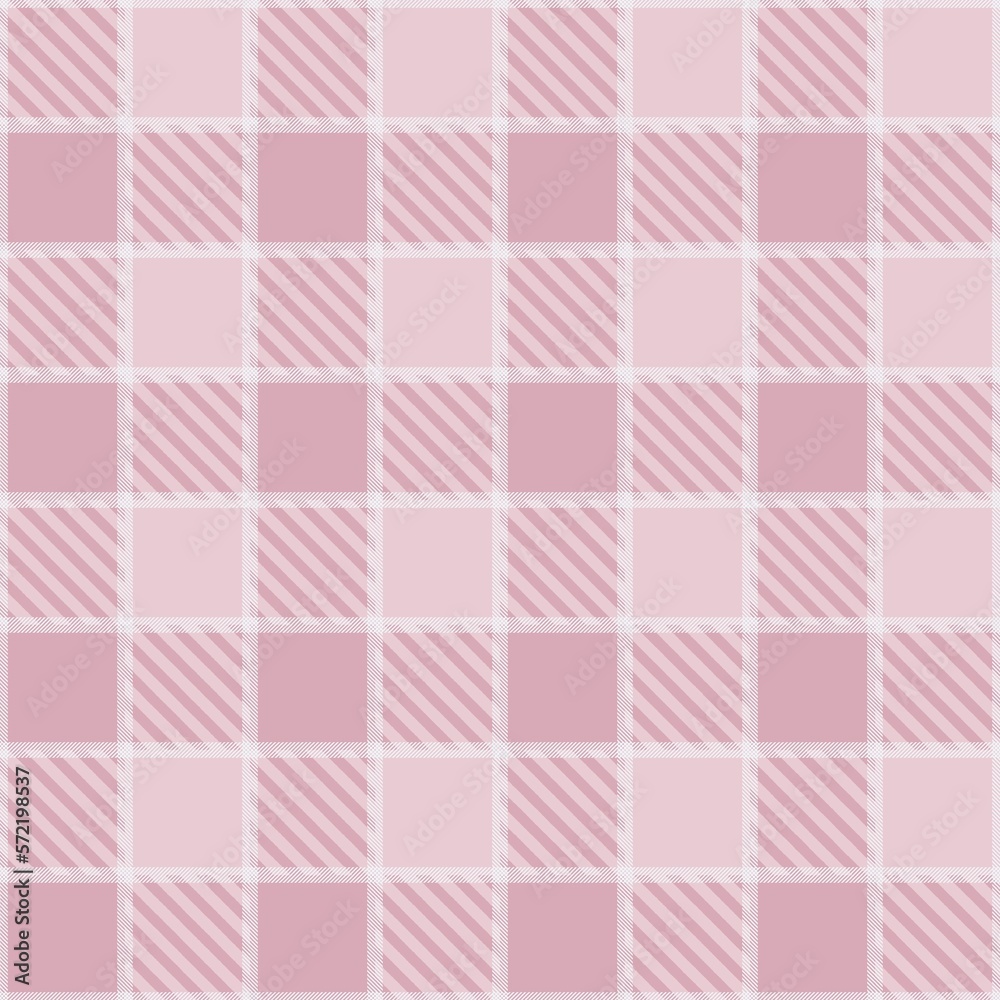Fototapeta premium Tartan seamless pattern, pink and white can be used in the design of fashion clothes. Bedding sets, curtains, tablecloths, notebooks, gift wrapping paper
