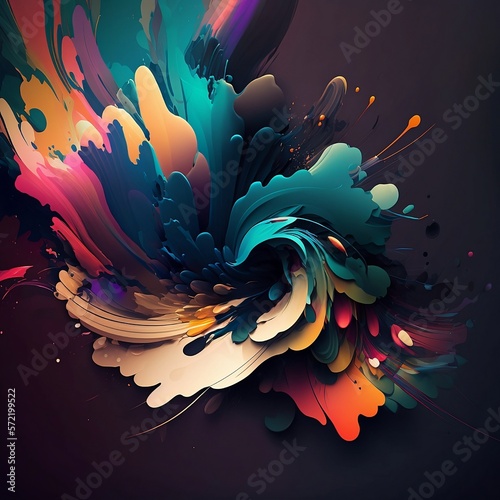 Colourful water splash abstract background. Generated AI © KASHAN