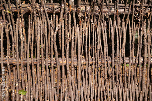 Fence in the form of a rural wattle fence