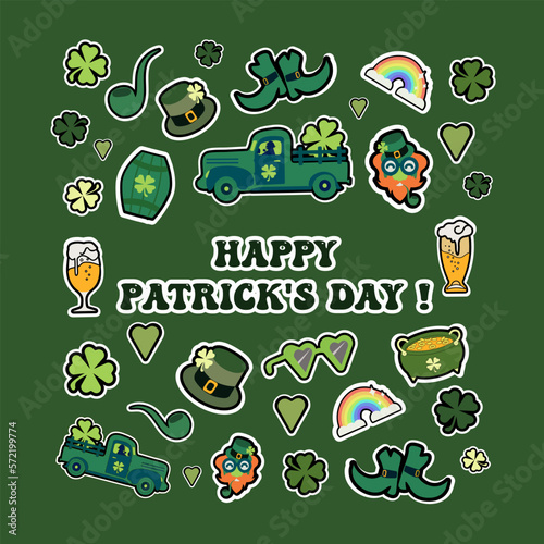 Patrick s Day Irish Mini stickers. Shamrock Stickers for St. Patrick s Day Decoration. St. Patrick s Day Party Favors Supplies Gift