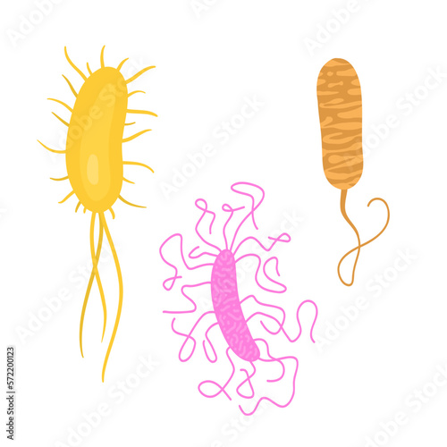 Tree bacteria and virus. Biology micro organisms
