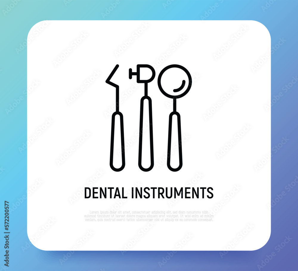 Dental equipment thin line icon. Dentistry, stomatology. Vector illustration. Dental equipment thin line icon. Dentistry, stomatology. Vector illustration.
