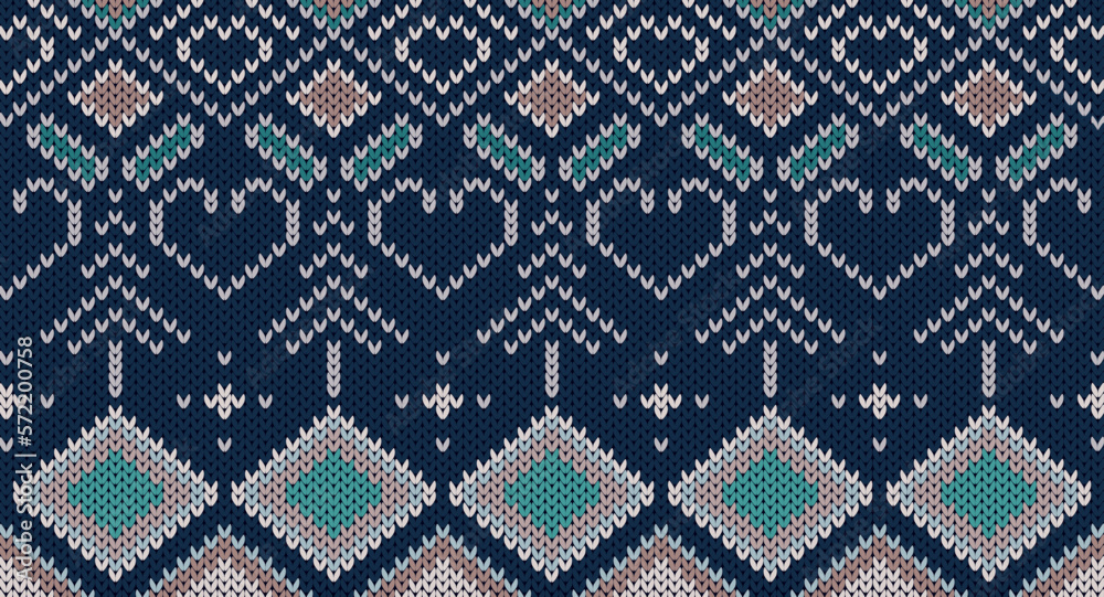 Festive Sweater Design. Seamless Knitted Pattern