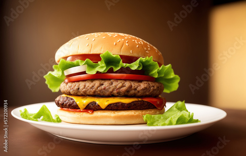 Beautiful Hamburger with ch...