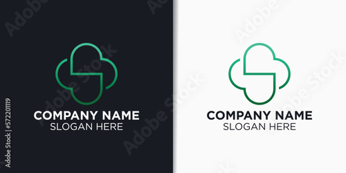 letter s and cloud logo vector, technology logo template