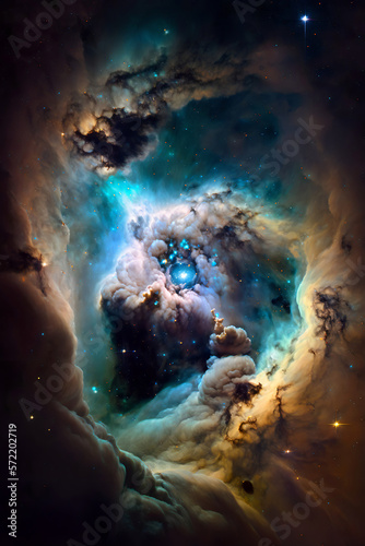 Cosmic Nebula Celestial Wonder Digital Art | AI Generated 