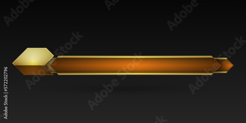 Elegant glossy bronze lower third banner bar template