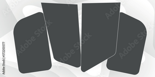 Photo frames realistic. Empty white photos frame vintage with adhesive tapes. Images different forms on wall, blank retro memory album. Wall collage photography mockup vector isolated set