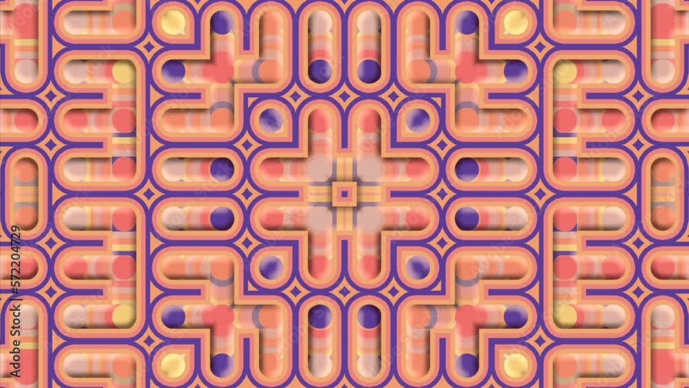 Abstract cartoon symmetric pattern. 3d rendering digital animation 4K Abstract cartoon symmetric pattern. 3d rendering digital animation 4K