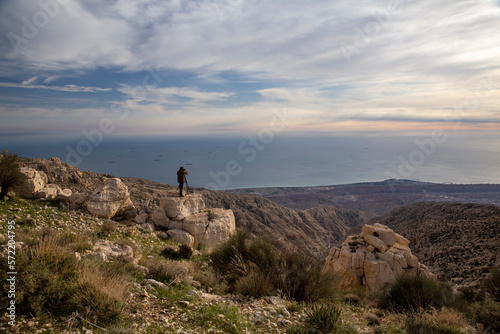 Landscape Photographer on Cliff, Persian Gulf, Iran © sghiaseddin