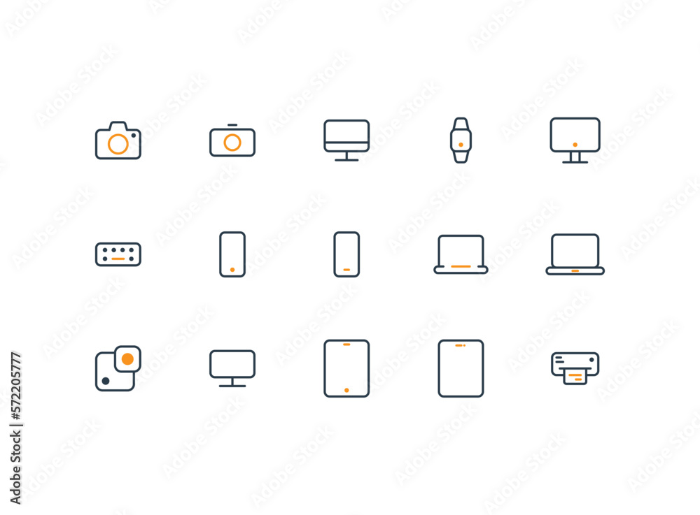 Device outline icon set. Vector illustration Device outline icon set. Vector illustration