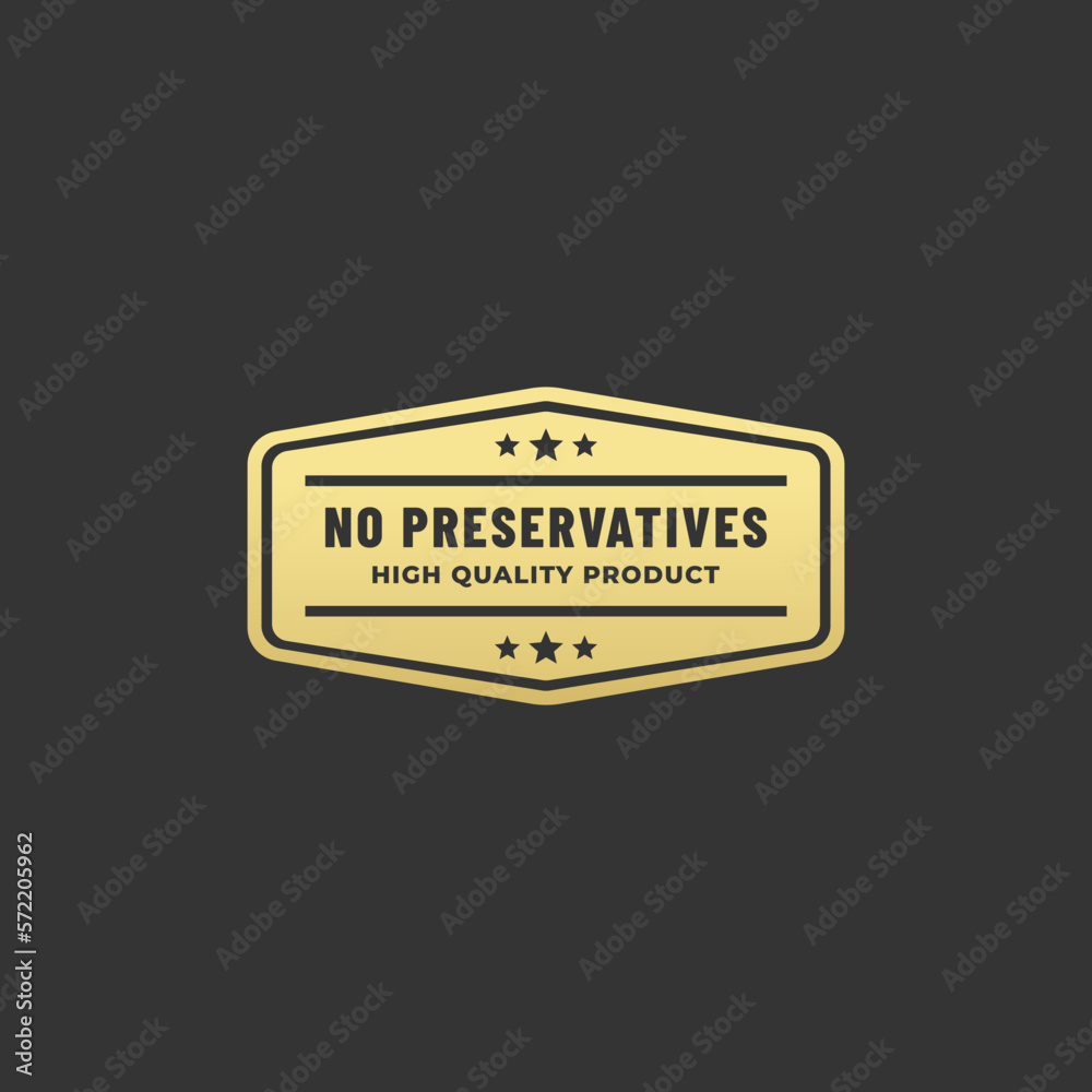 Elegant No preservatives label or No preservatives seal vector isolated