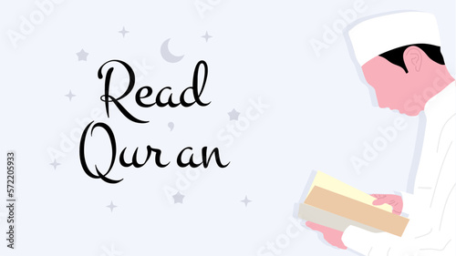 Man reading quran for ramad...