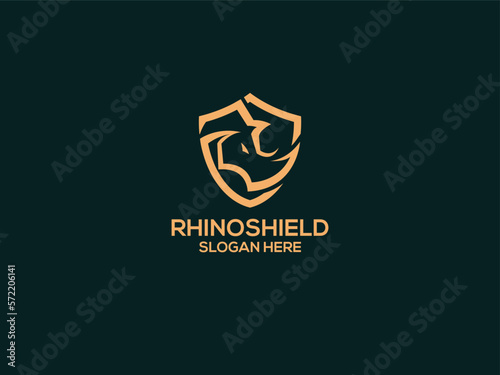 Rhino shield logo design vector 