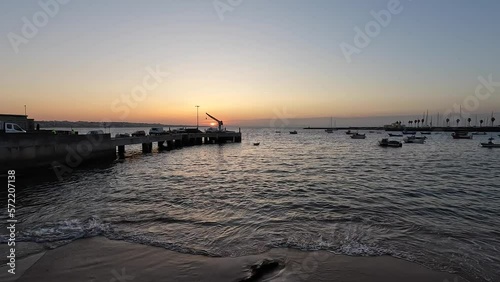 Wallpaper Mural Sunrise and pier in bay of Cascais Torontodigital.ca