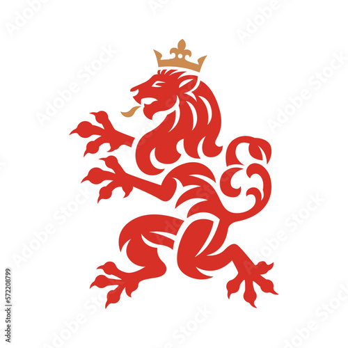lion of heraldic logo vector illustration