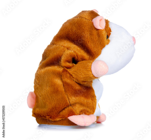 soft toy hamster on white background isolation photo