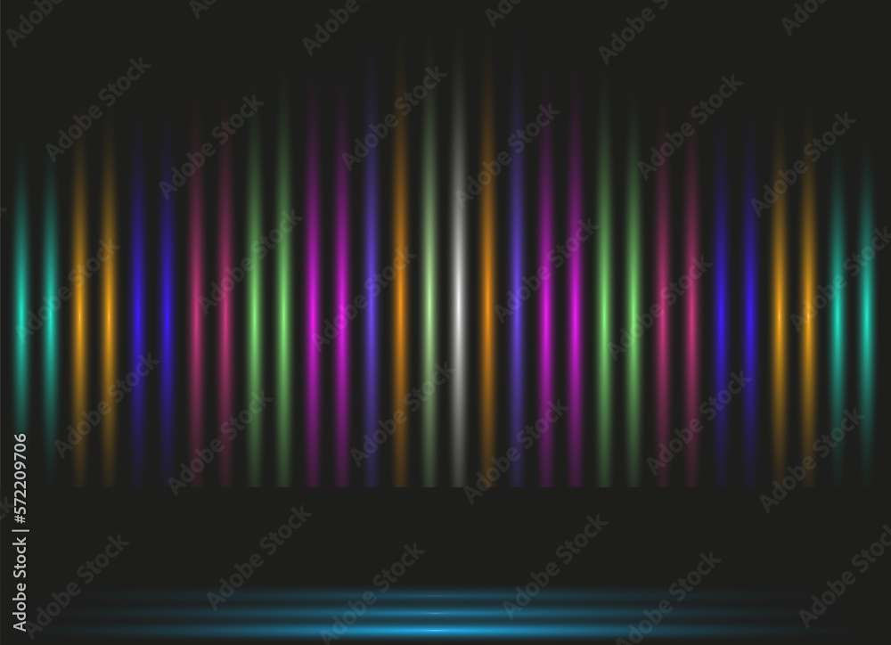 Colored neon lights on a dark background. Background, copy space.