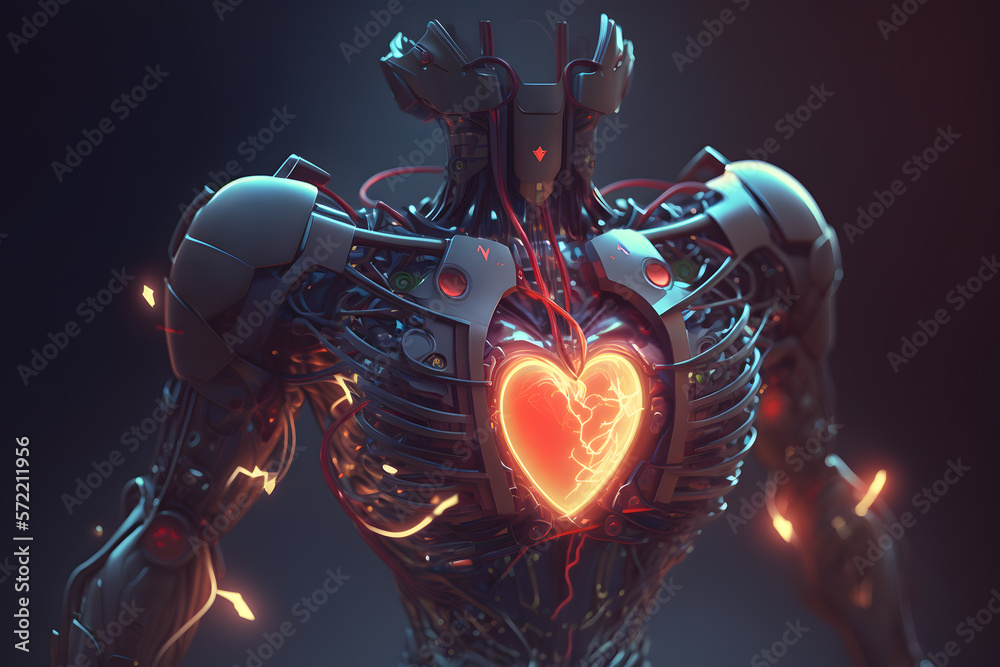 Futuristic Human Cyber Heartcore - Generative AI Futuristic Human Cyber Heartcore - Generative AI