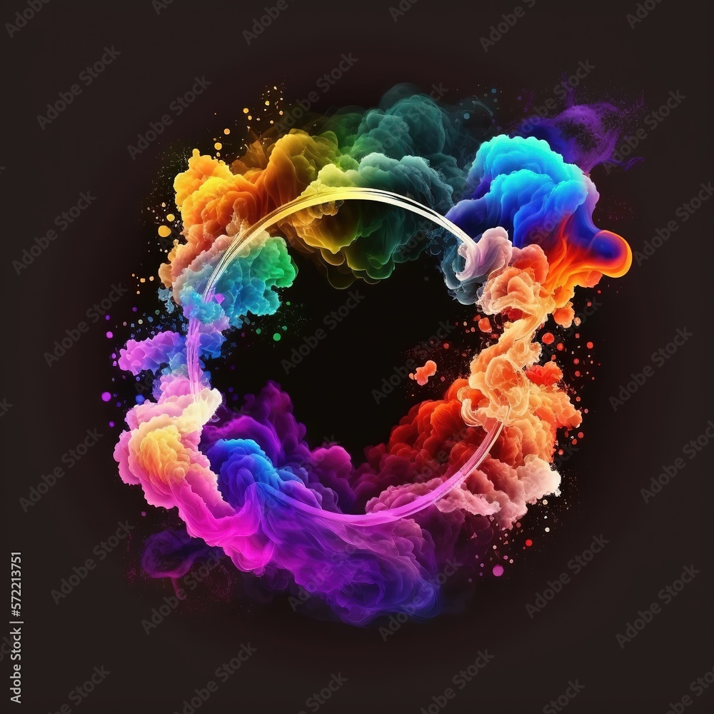 smooth rainbow smoke frame for chaos event with generative ai technology