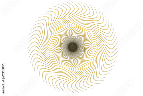 3d rendered spiral arms merging in hole colored golden shiny reflection
