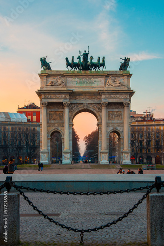 Arco della Pace in Milan, Italy.