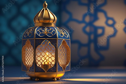 Print op canvas Muslim holy month Ramadan Kareem concept created with ai generative tools