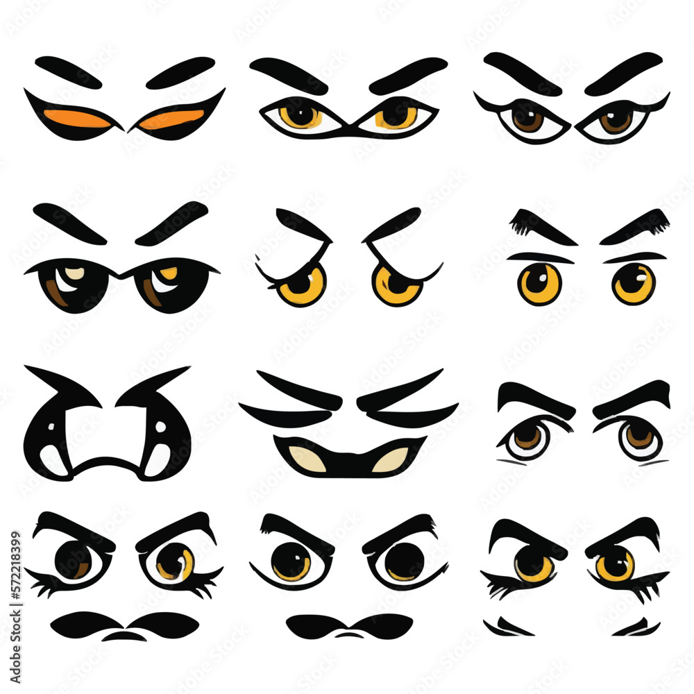 Set of eyes expressions vector file