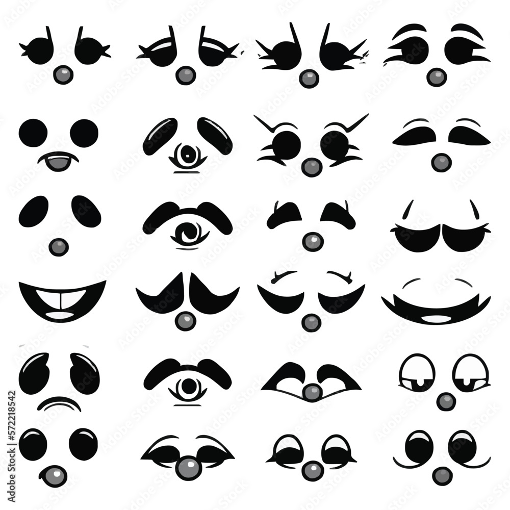 Set of eyes expressions vector file