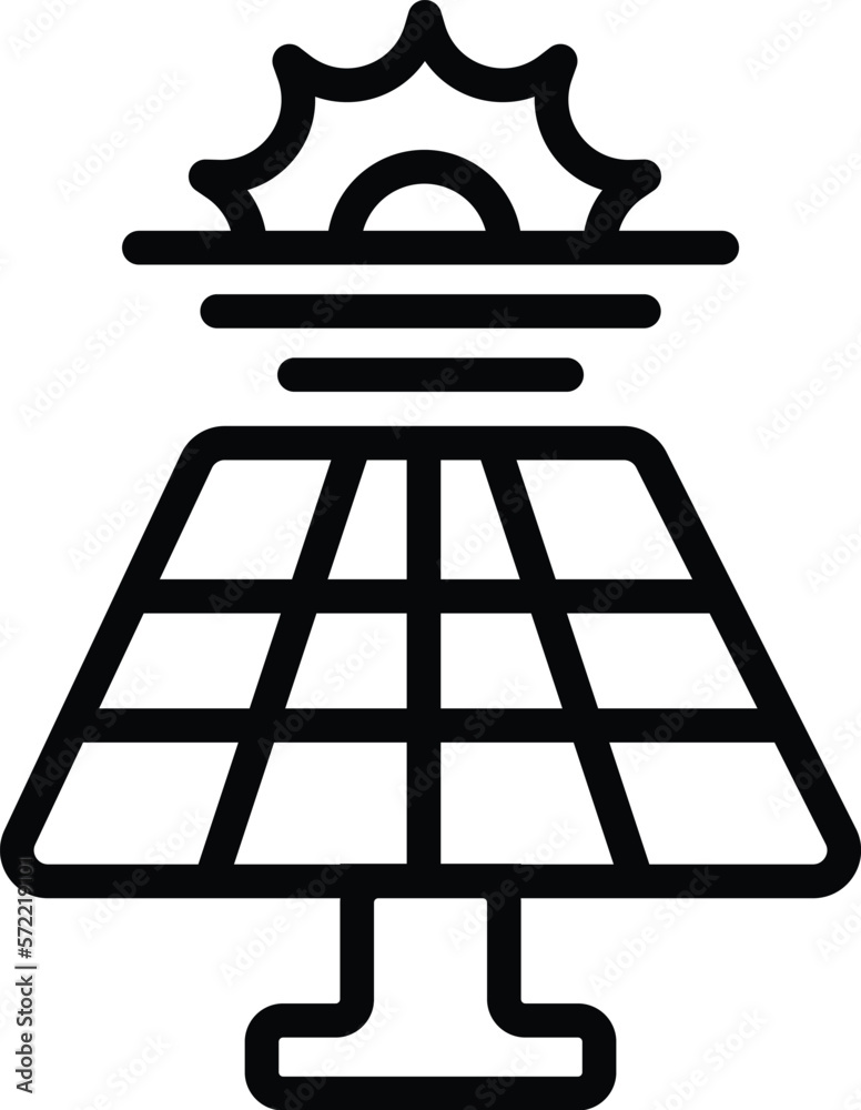 solar energy icon. Thin line solar energy, ecology icon from ecology collection. Outline vector isolated on white background. Editable solar energy symbol can be used web and mobile solar energy icon. Thin line solar energy, ecology icon from ecology collection. Outline vector isolated on white background. Editable solar energy symbol can be used web and mobile