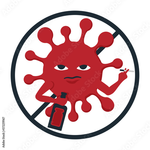 Detox funny sign - drinking and smoking bacteria