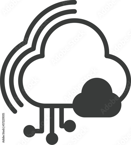 cloud computing icon. filled cloud computing icon from artificial intellegence collection. flat glyph vector isolated on white background. Editable cloud computing symbol can be used web and mobile