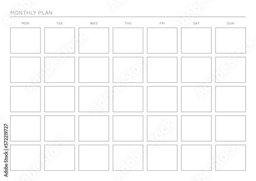 A monthly calendar template in a colorful and cute style. Note, diary, planner, calendar design template.