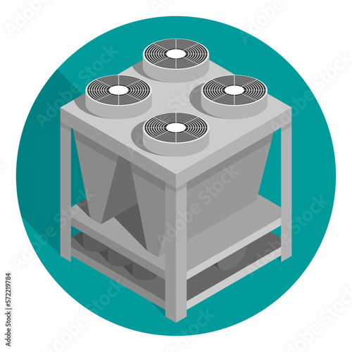 Air chiller for roof top - Isometric icon  photo