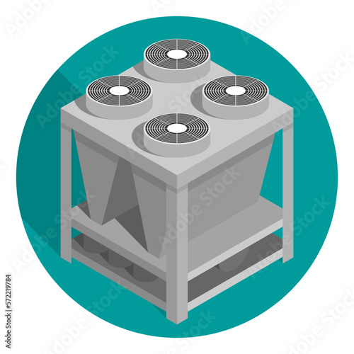 Air chiller for roof top - Isometric icon 