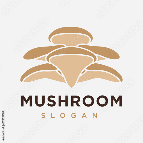 Oyster mushroom logo vector icon illustration