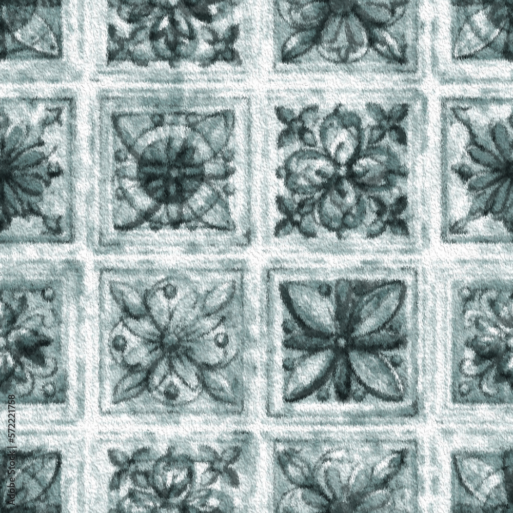 Gorgeous seamless mediterranean tile background seamless pattern ceramic design. Portuguese ceramic tiles inspired.