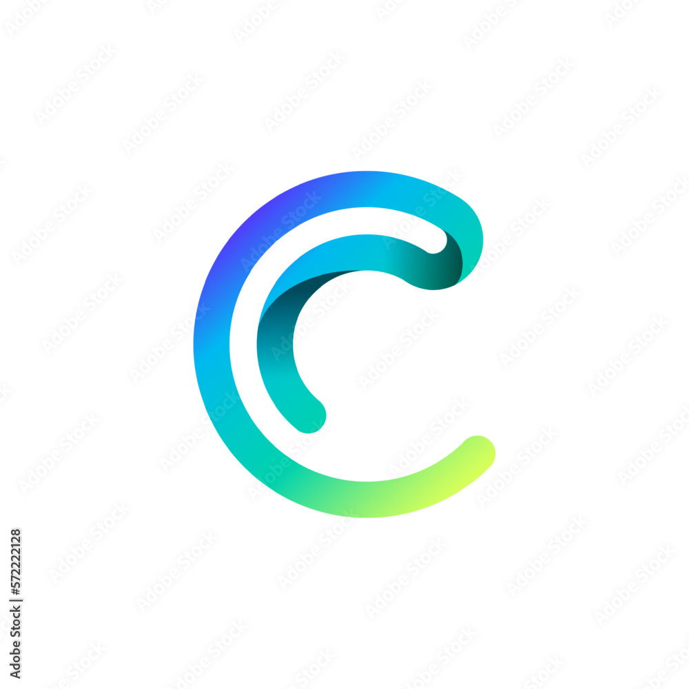 Ribbon font alphabet, English uppercase 3d letter C, vector illustration 10EPS Ribbon font alphabet, English uppercase 3d letter C, vector illustration 10EPS