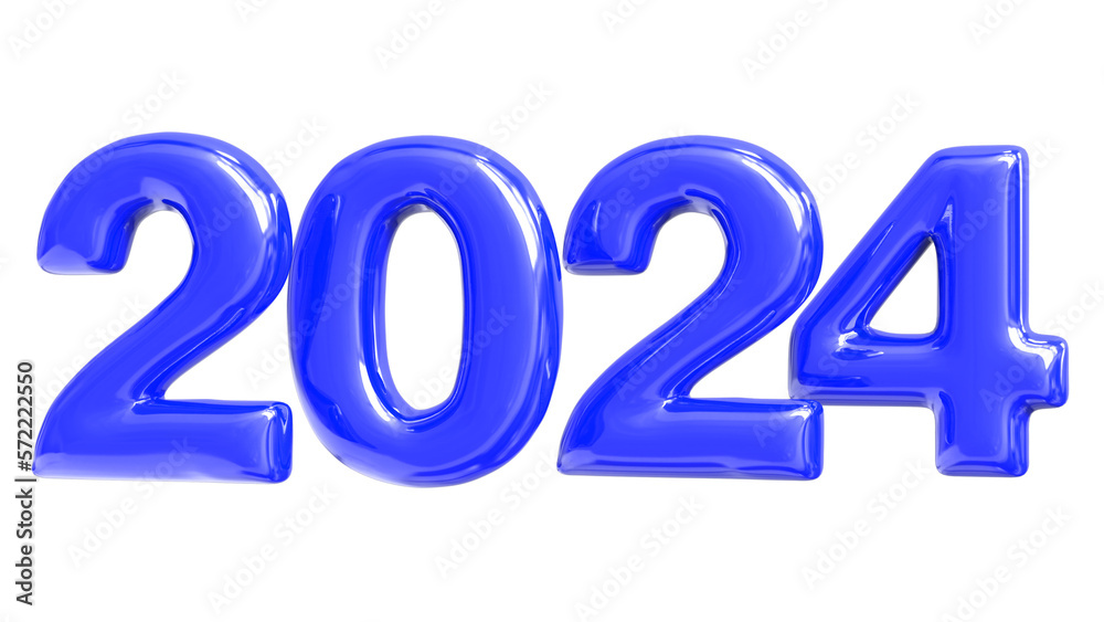Number 2024 3D Render Number 2024 3D Render