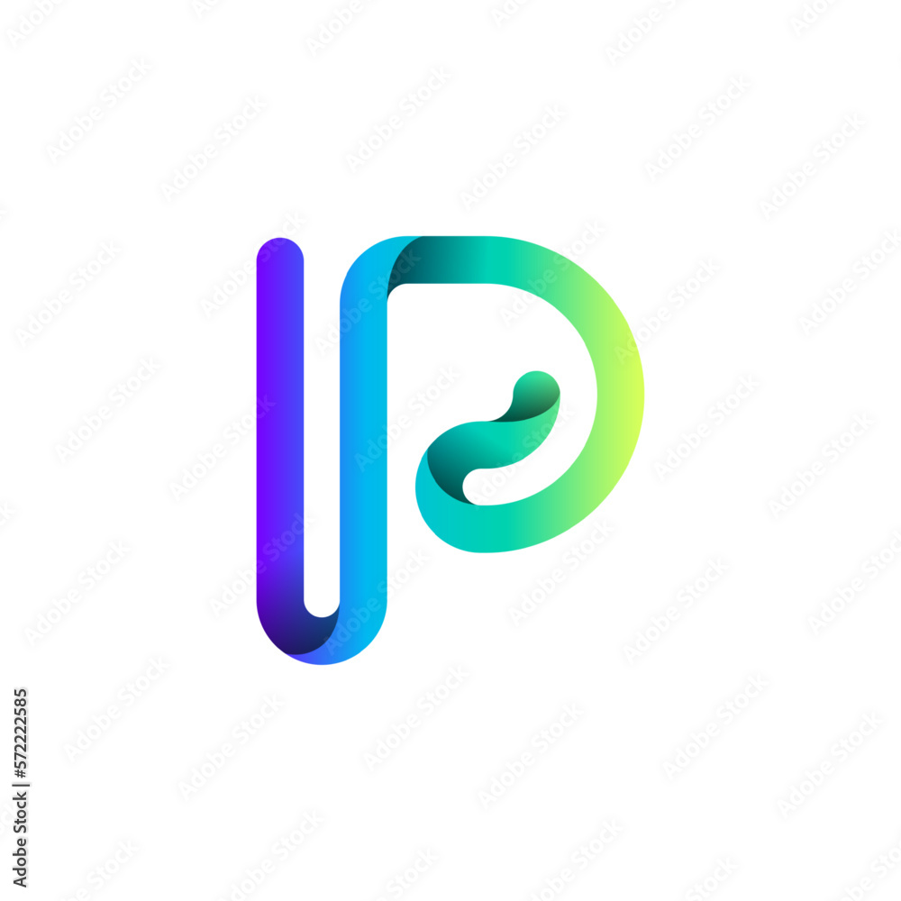 Ribbon font alphabet, English uppercase 3d letter P, vector illustration 10EPS Ribbon font alphabet, English uppercase 3d letter P, vector illustration 10EPS