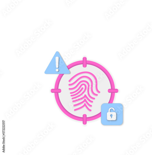 Blockchain, fingerprint. Vector graphics. White background.