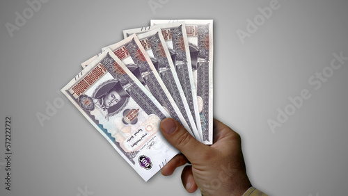 Mongolia Togrog growing pile of money in hand concept 3d illustration