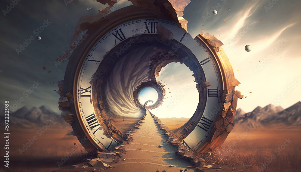 time loop, concept - obrazy, fototapety, plakaty 