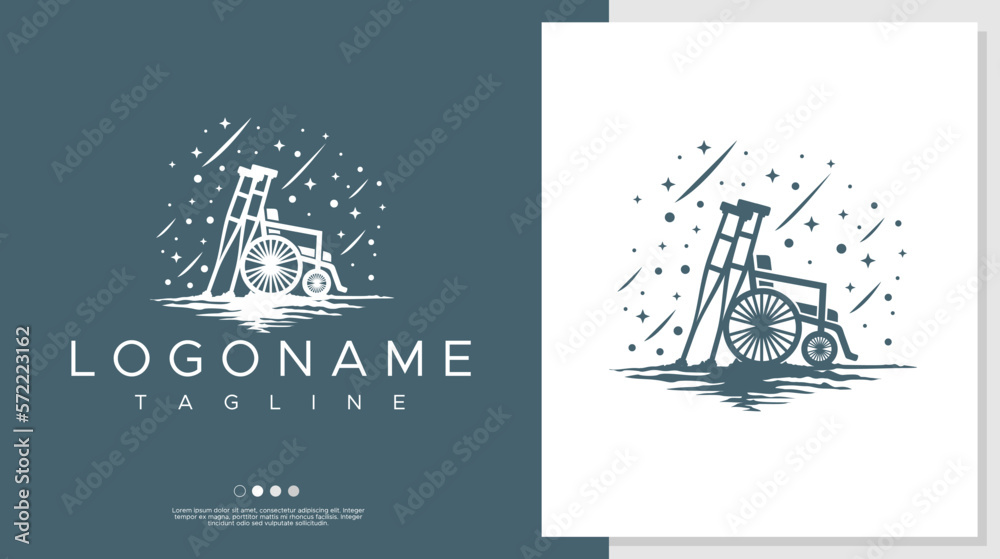 Modern disability wheel chair logo design Modern disability wheel chair logo design