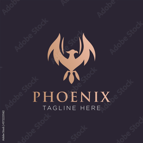 Phoenix logo design template. Vector Illustration