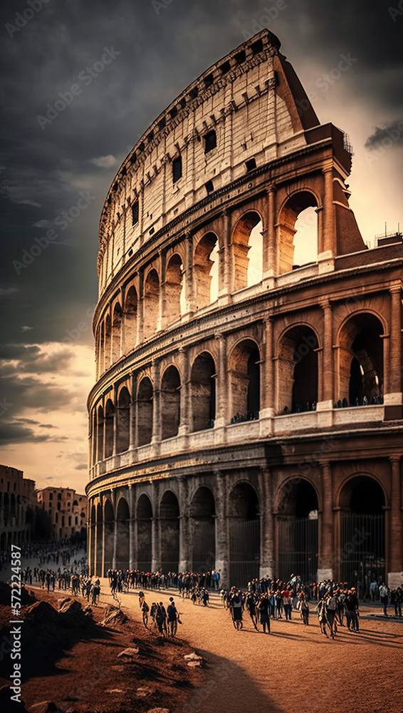 Colosseum Rome. Generative AI.