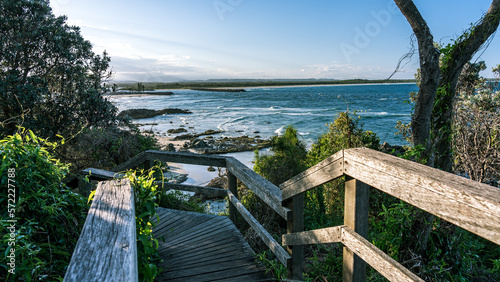 Stairs going down to Flagstaff Cove in Port Macquarie  NSW  Australia