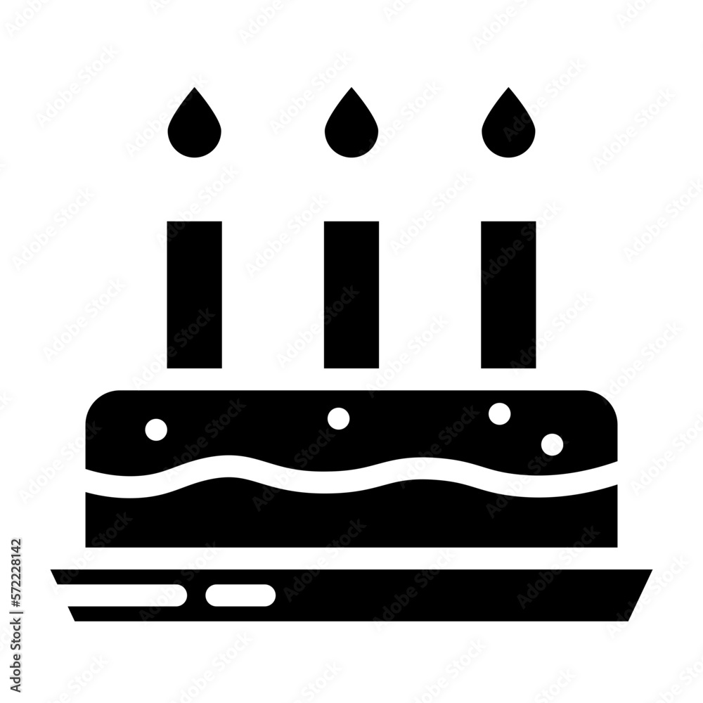 birthday cake with candle glyph 